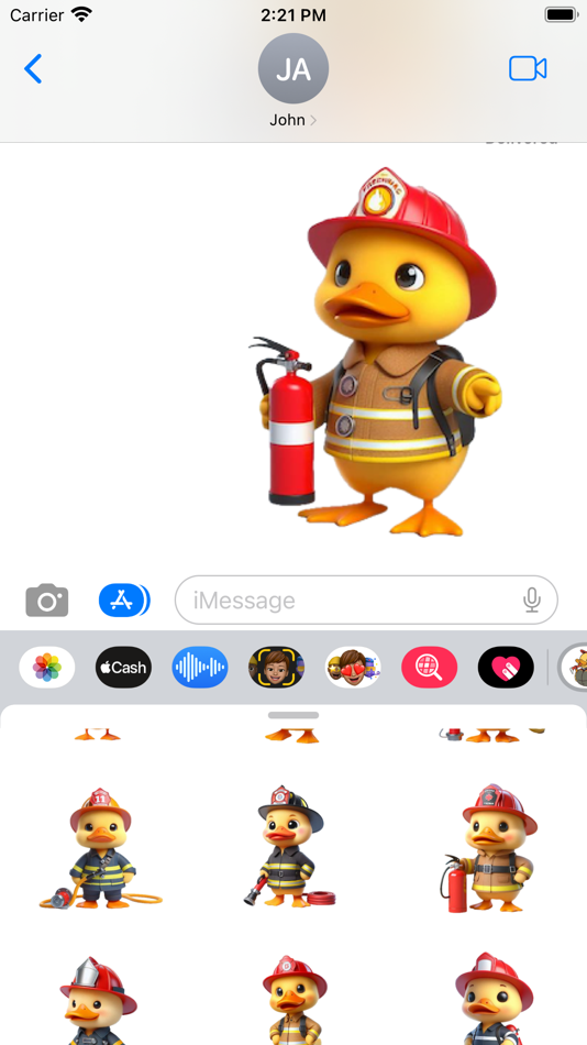#6. Fireman Duckling Stickers (iOS) By: Paul Scott