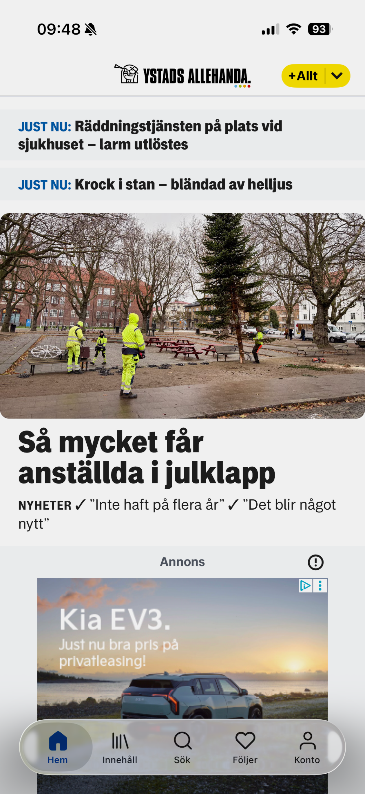 Ystads Allehandas Nyhetsapp