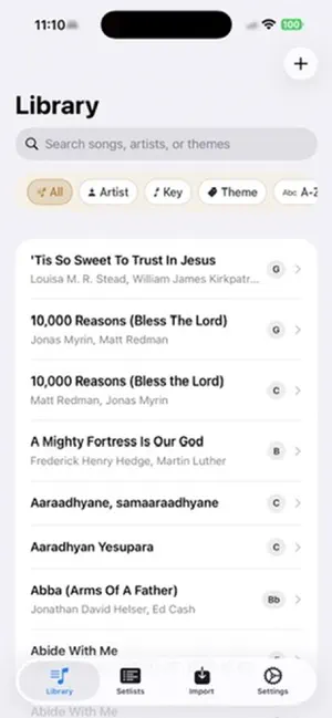 Psalmist screenshot 1