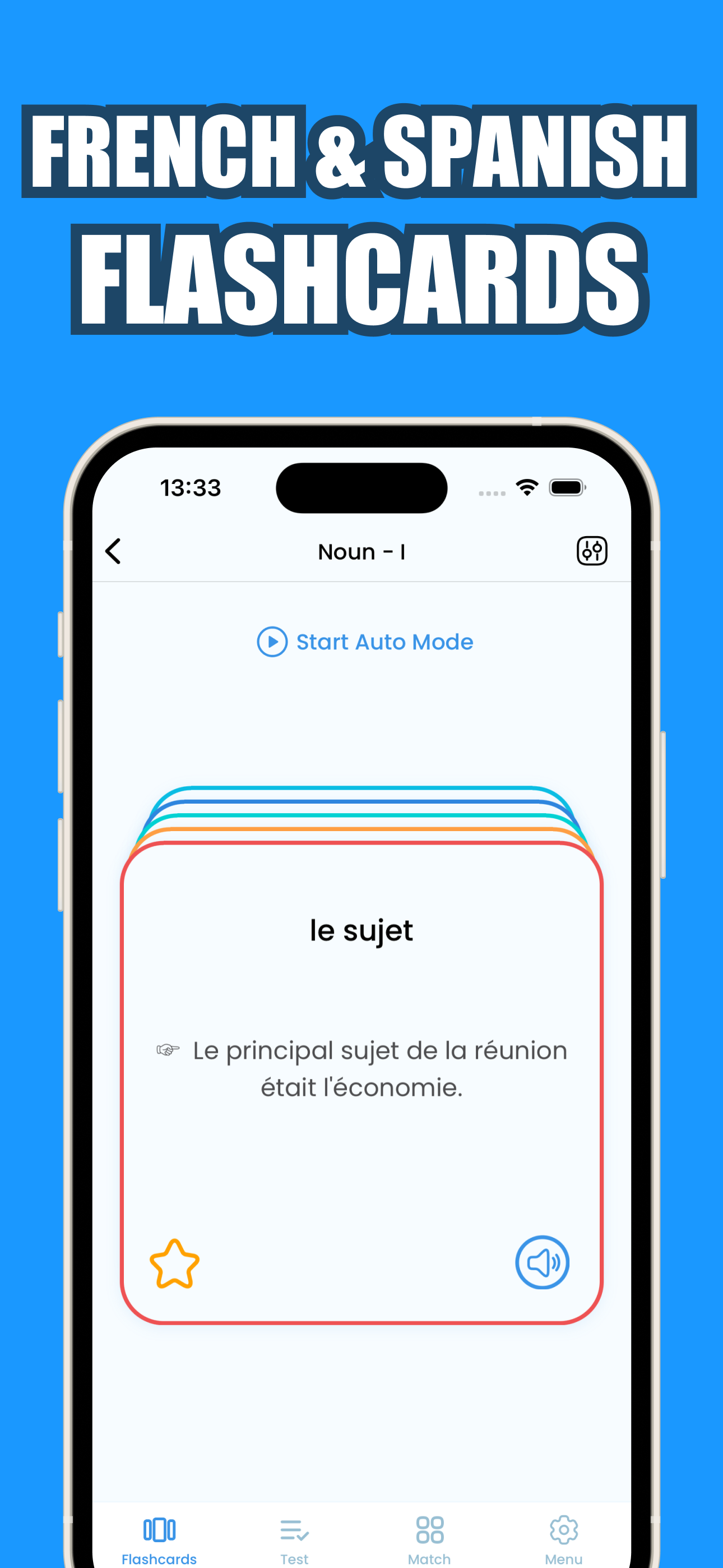 Spanish French Flashcards •