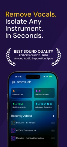 Vocal Remover AI: Stems Lab iPhone screenshot 1