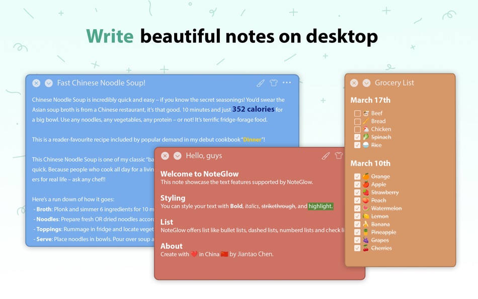 #1. NoteGlow (macOS) 来自: 坚涛 陈