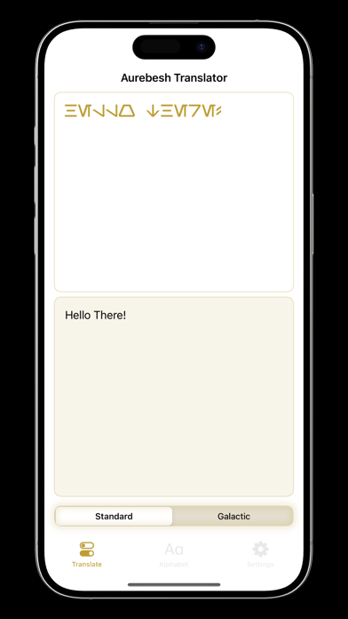 Aurebesh Translator Screenshot