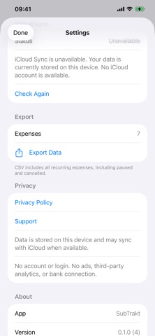 SubTrakt screenshot