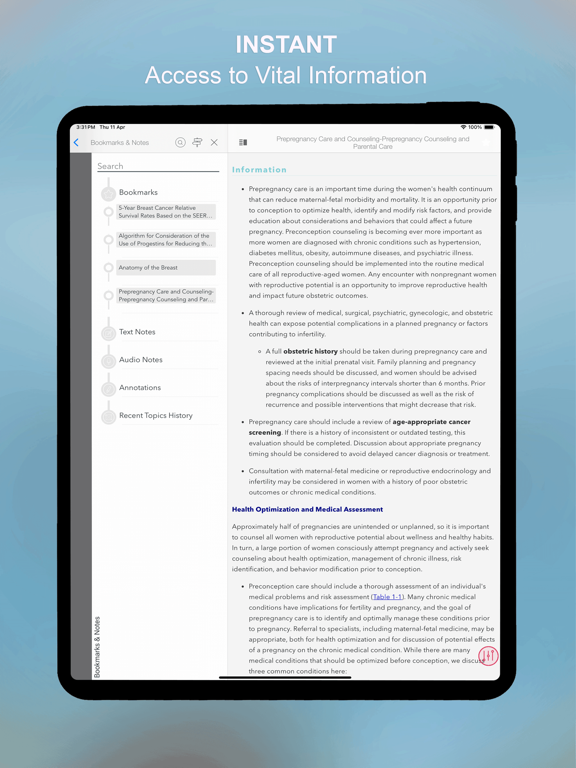 Gynecology Obstetrics Ob-Gyn iPad screenshot 7 - Medical app