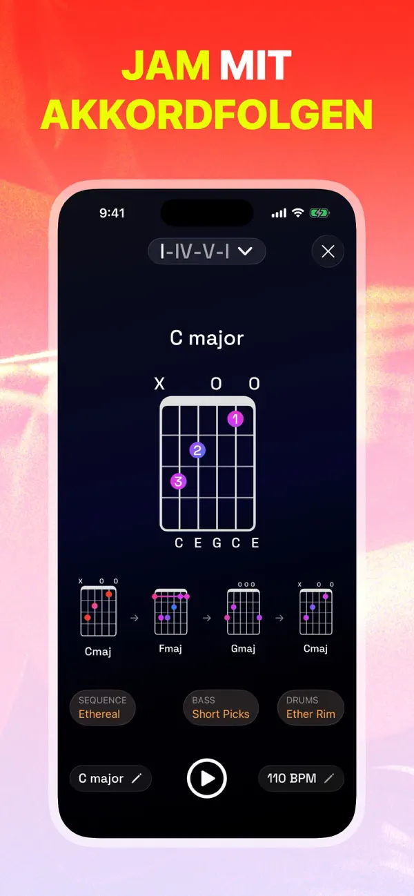 Akkorde & Tuner: Guitar Wiz iPhone App Screenshot 9 – Musik
