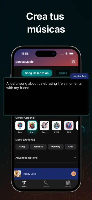 Generador de música IA: Soniva screenshot 2 of 6