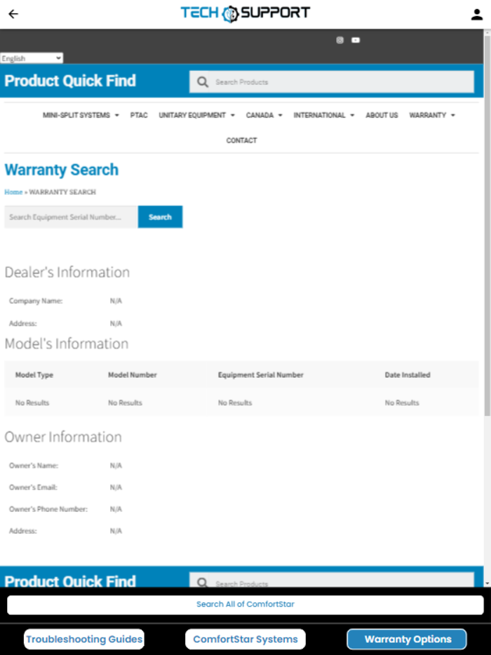 ComfortStar Tech Support