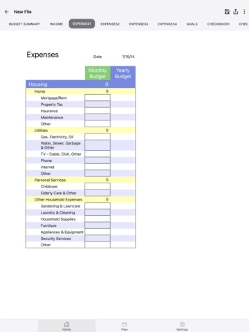 Monthly Budget App iPad screenshot