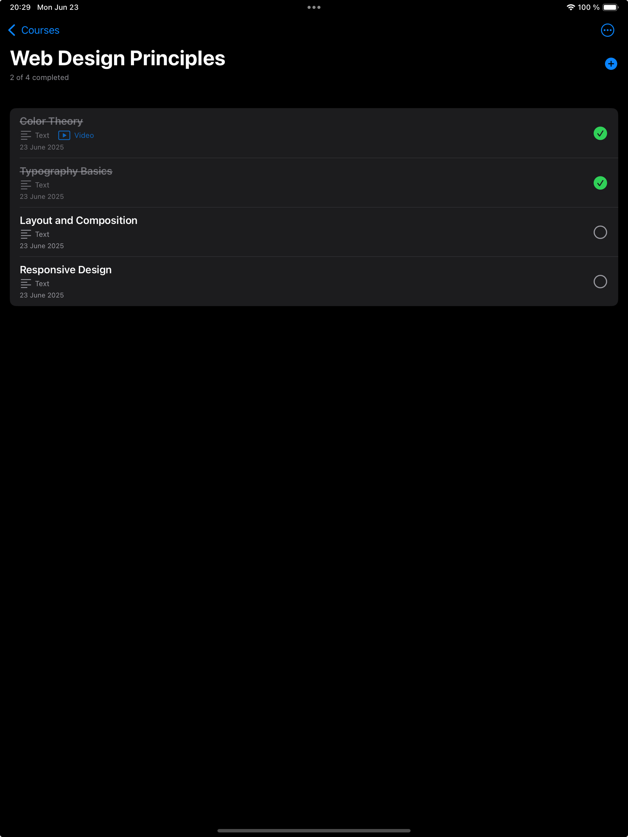 Study Planner – CourseList