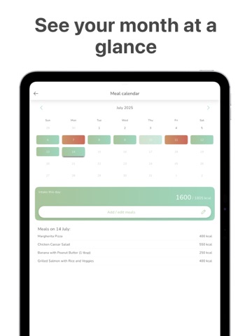 GoLow: Calorie Counter iPad screenshot