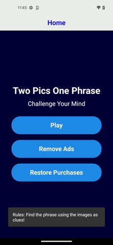 2 Pics 1 Phrase Word Game Fun! app screenshot