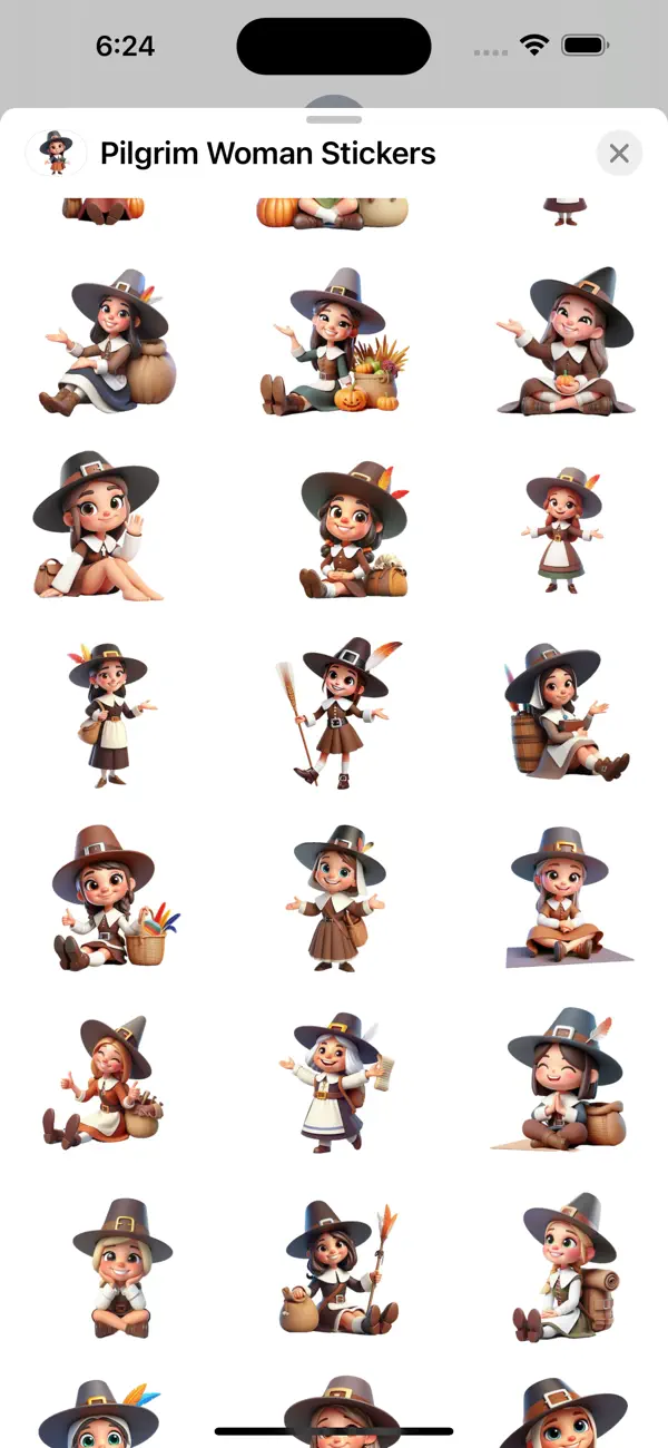 Screenshot #2 pour Pilgrim Woman Stickers