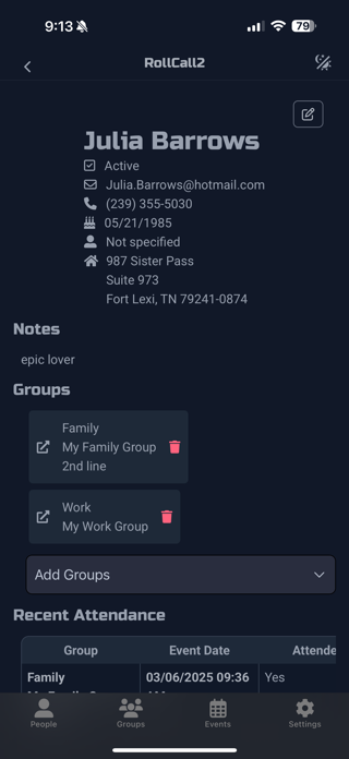 RollCall2 Screenshot 2 of 8