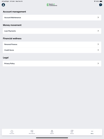 Bank of Commerce (MS) iPad screenshot