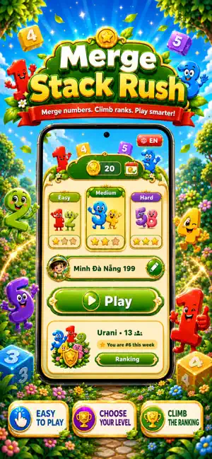 Stack Rush: Merge Number Games screenshot 3