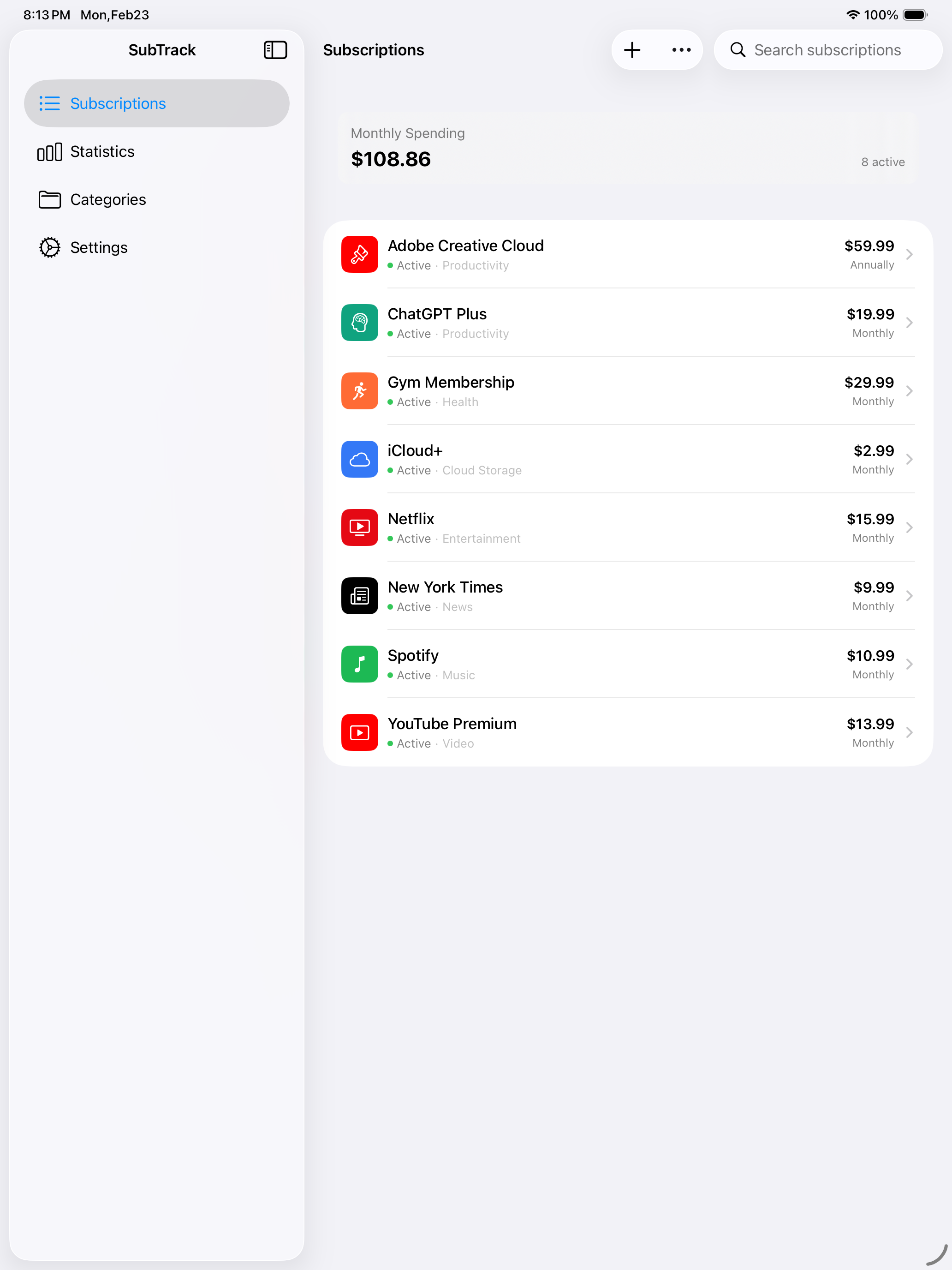 SubTrack - Sub Manager screenshot 5