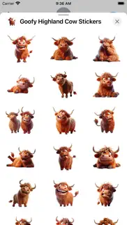 goofy highland cow stickers iphone screenshot 1