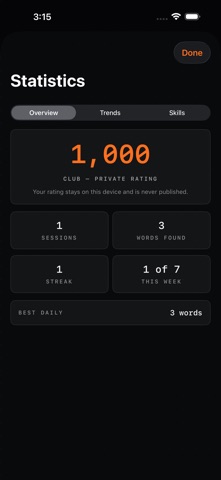 Chronogram: Anagram Trainer iPhone screenshot