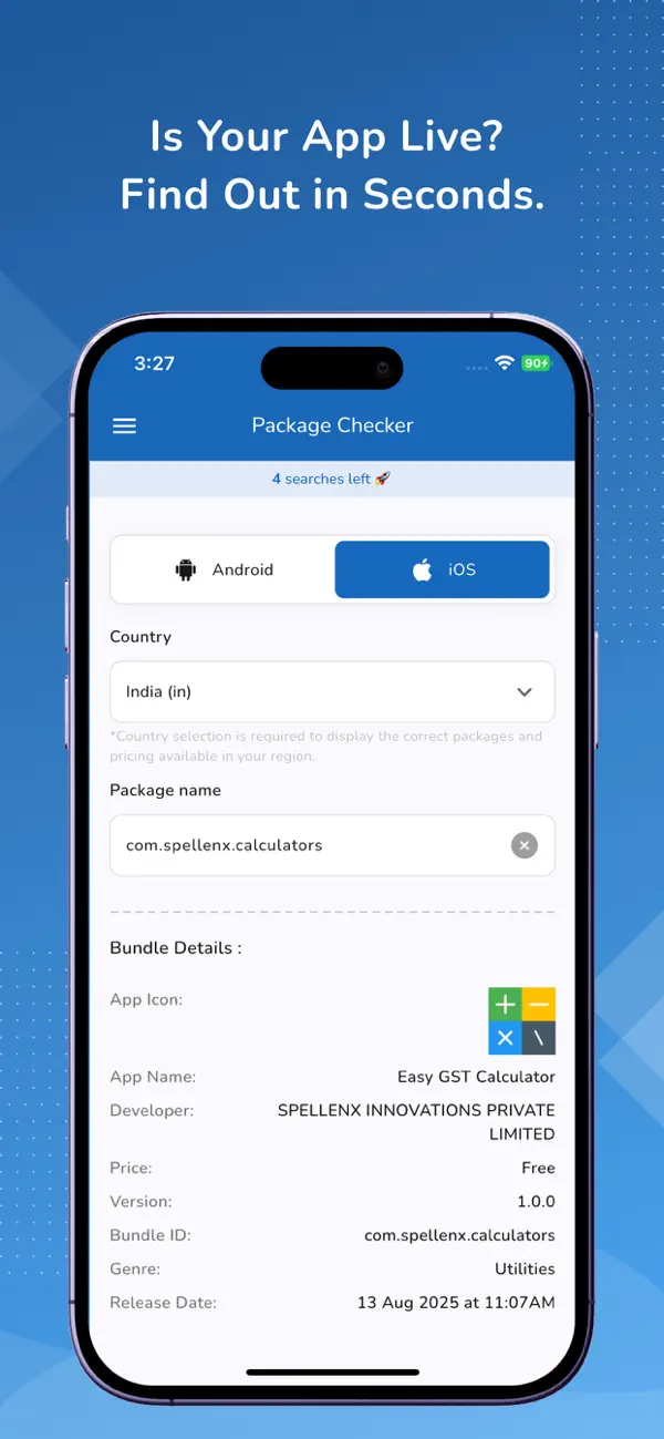 #3. Package Checker (iOS) โดย: SPELLENX INNOVATIONS PRIVATE LIMITED