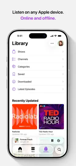 Скриншот Apple Podcasts на iPhone 4
