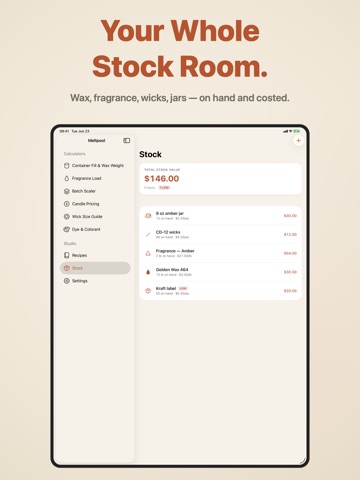 Meltpool: Candle Calculator iPad screenshot