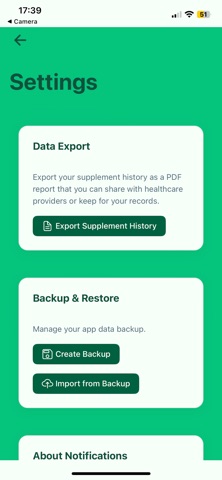 Aro Supplement Tracker screenshot