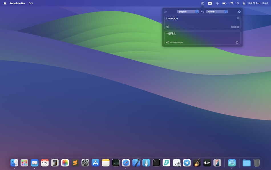 #2. Translate Bar (macOS) 由: Andrey Sidorovnin