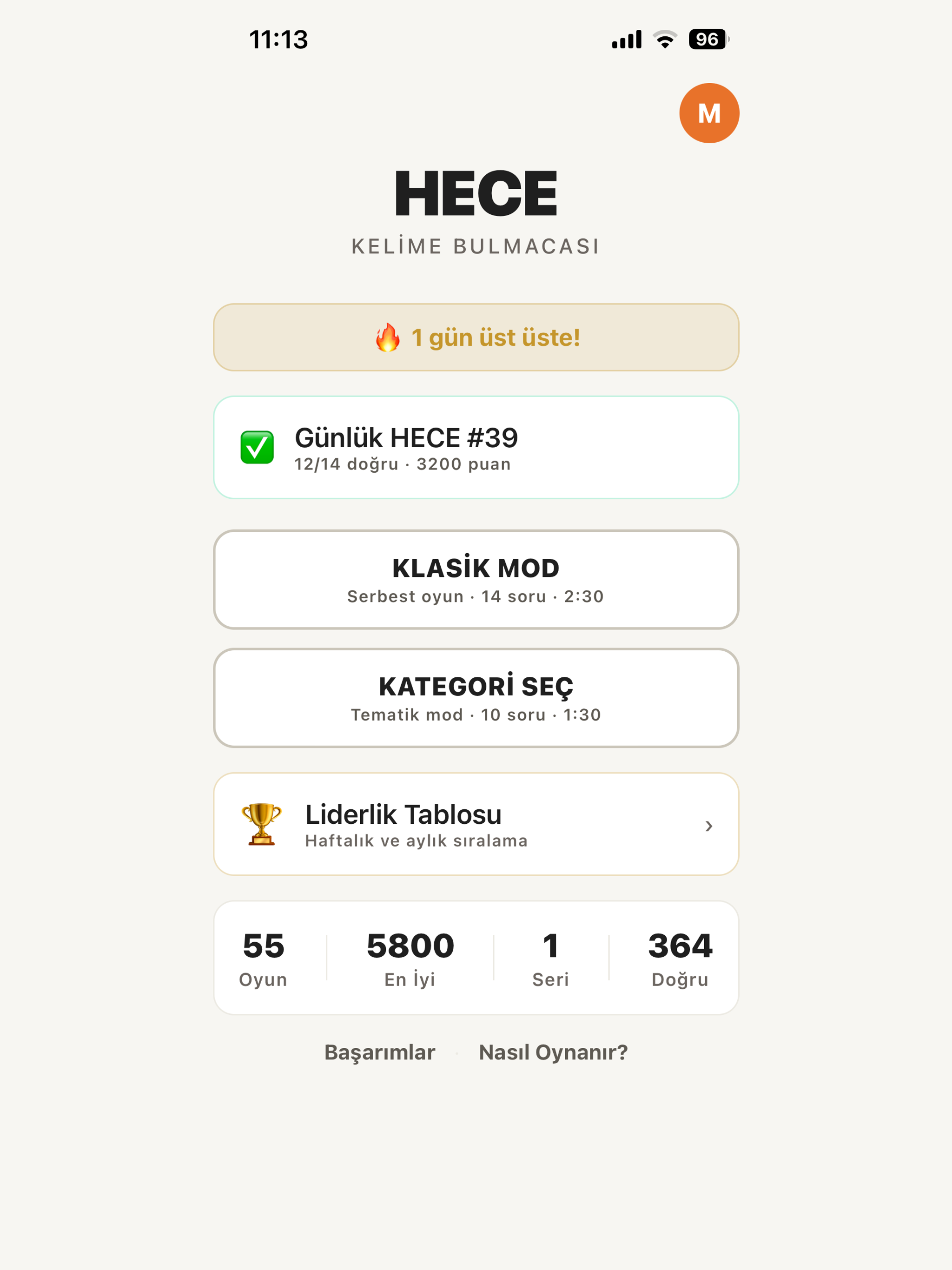 HECE: Türkçe Kelime Oyunu