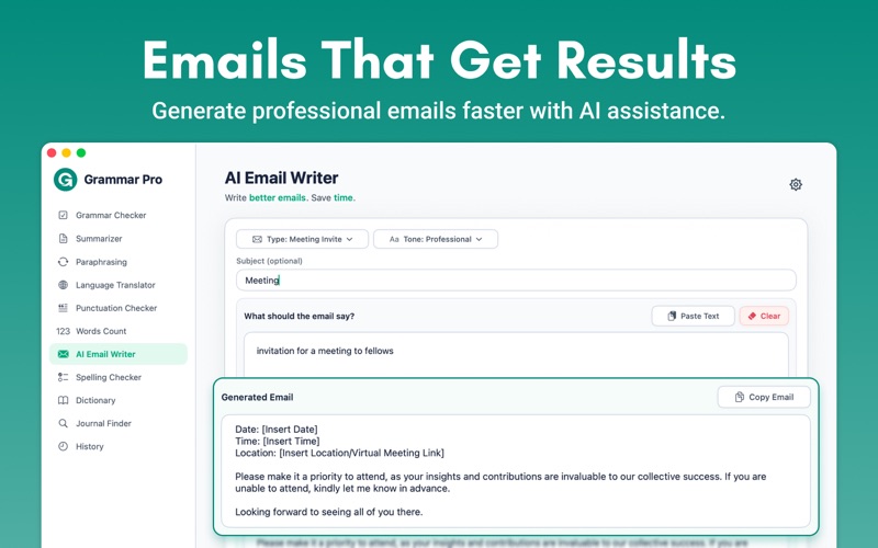 Grammar Pro: AI Writing App iPhone screenshot