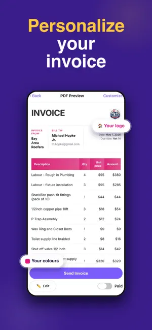 Easy Invoice Maker: BillzApp screenshot 3