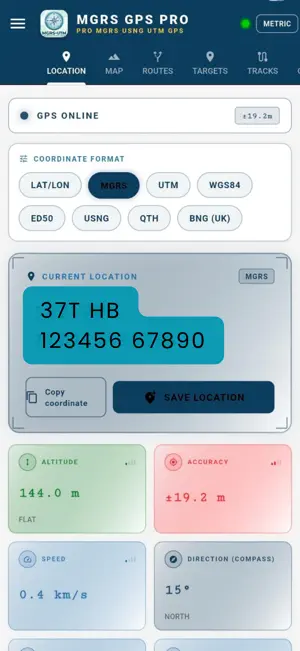 MGRS & UTM GPS Maps PRO screenshot 1