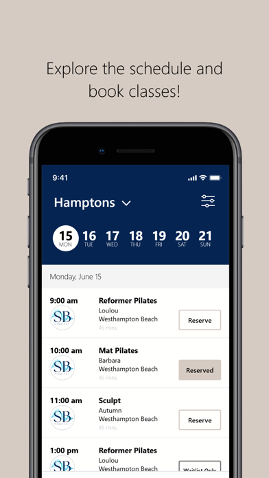 Soundbody Hamptons iPhone screenshot 3 - Health & Fitness app
