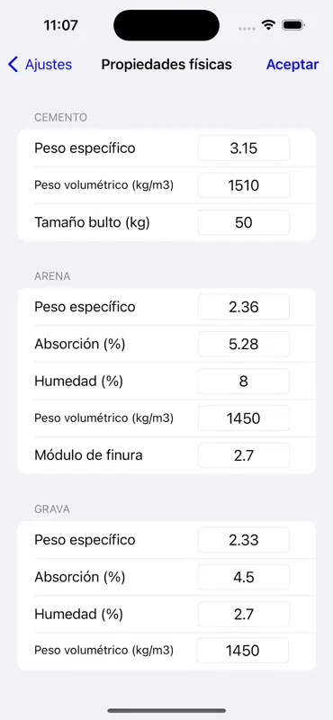 Proporcionamiento concreto screenshot 4 of 7
