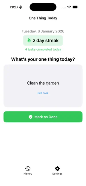 Task One: One Thing Today screenshot 3