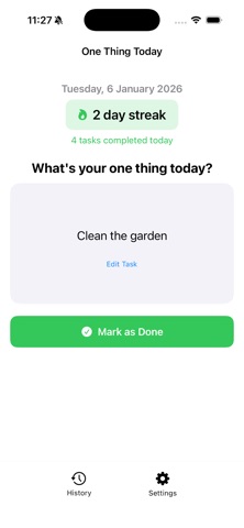 Task One: One Thing Today Screenshot 3 of 4