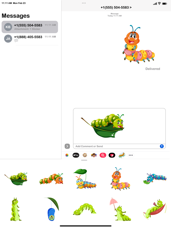 Screenshot #6 pour Caterpillar Crawling Stickers