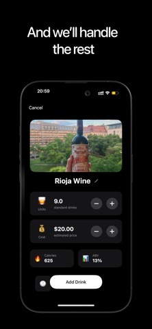 Alc AI: track your drinks iPhone screenshot