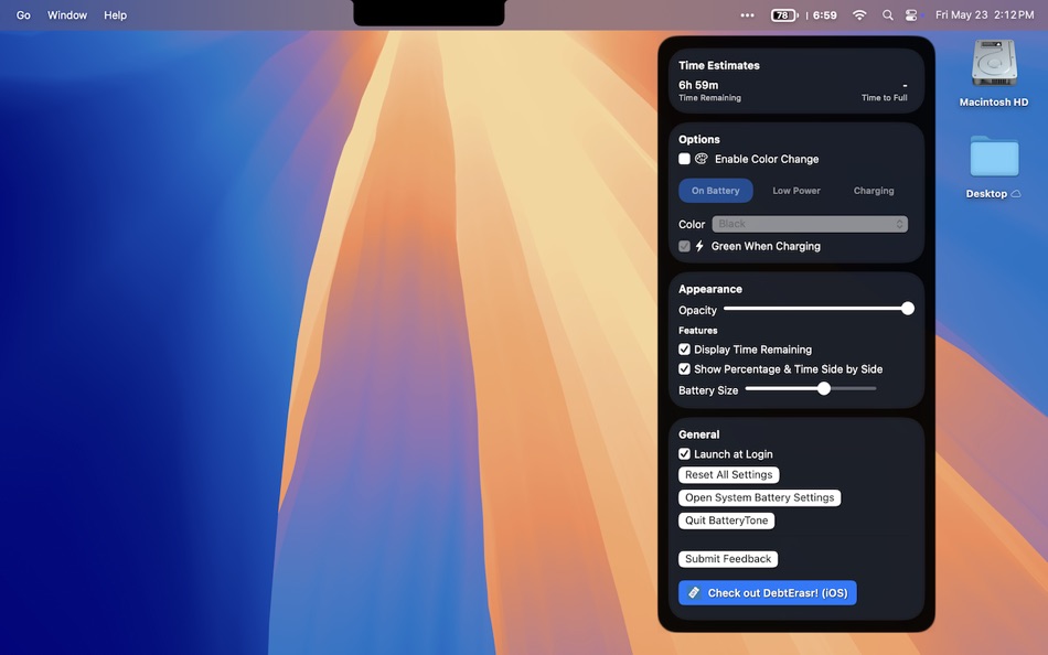 #2. BatteryTone (macOS) 由: John Franks