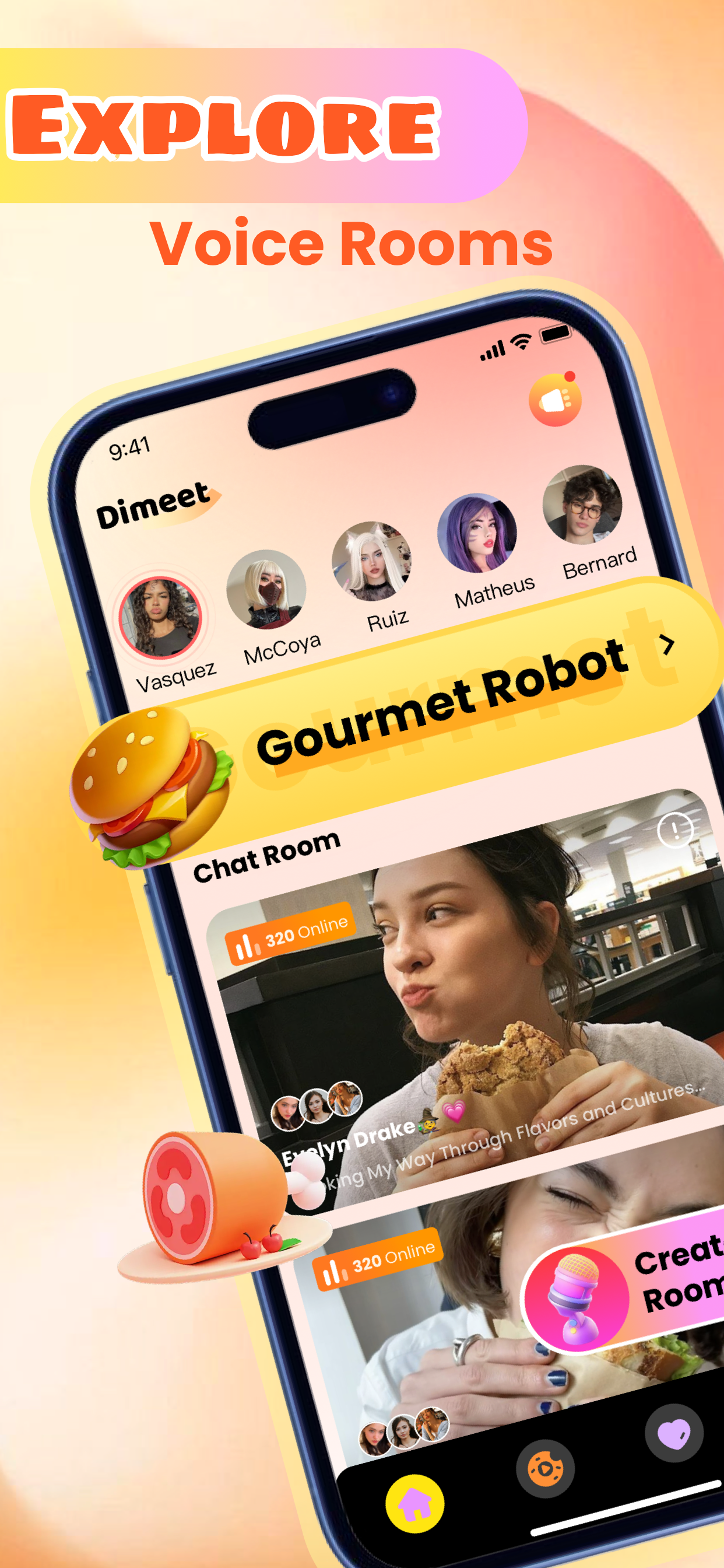Dimeet：Social Chat | Video，Joy
