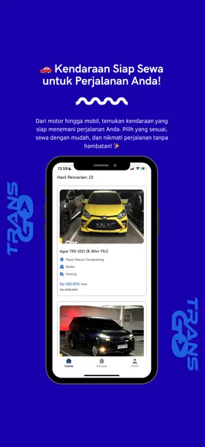 Transgo - Rental Mobil & Motor iPhone screenshot 2