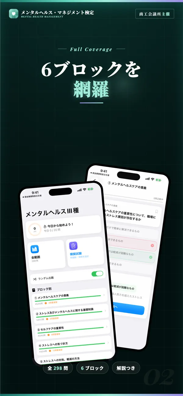 Screenshot #2 pour メンタルヘルス・マネジメント検定III種 試験対策｜問題集