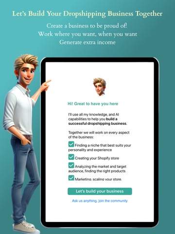 Dropshipping AI Startup Mentor iPad screenshot