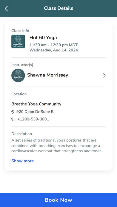 Breathe Yoga Community Screenshot