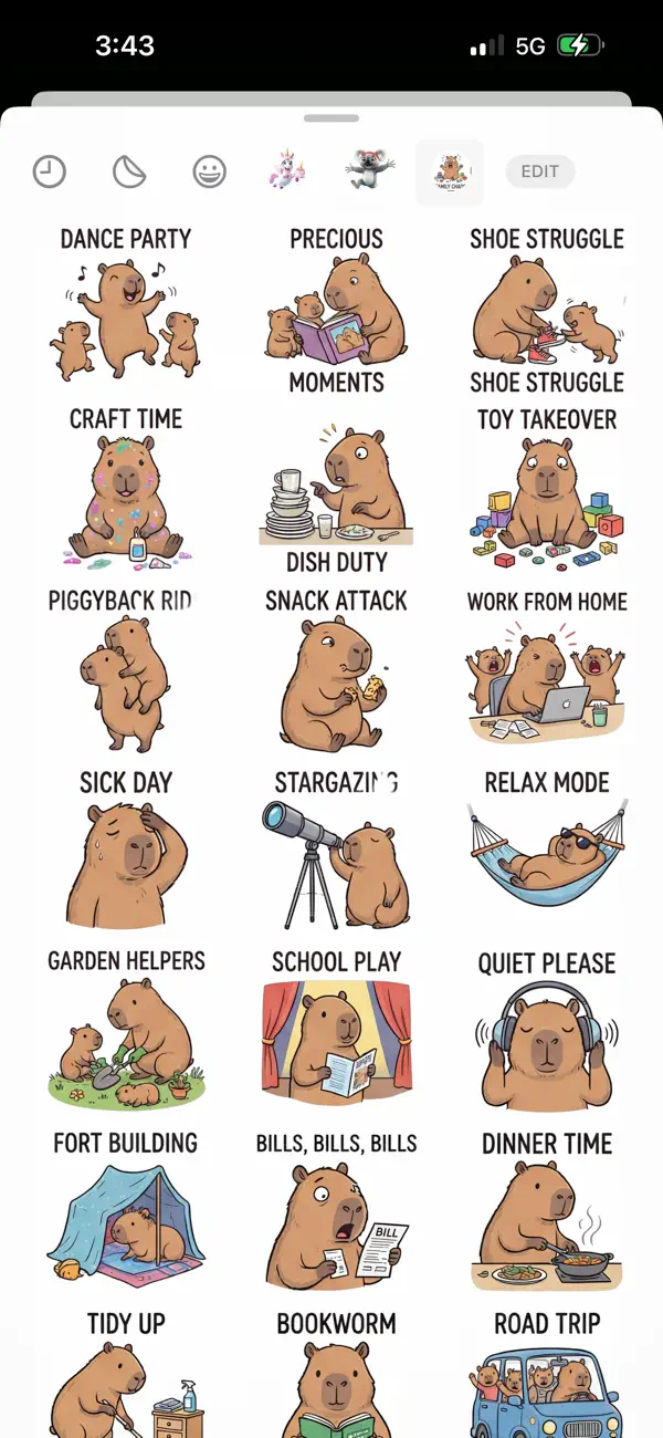Screenshot #2 pour Capybara Parent Stickers
