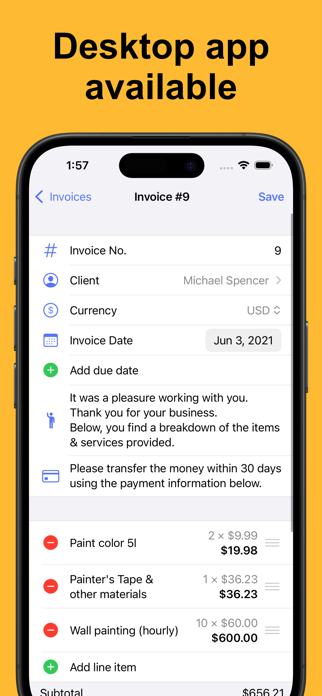 SubTotal PDF Invoice Maker Screenshot 6 of 6