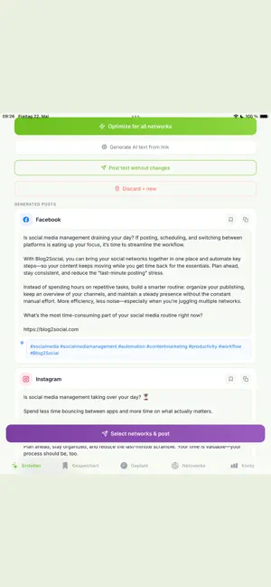 Blog2Social Social Media App screenshot 1