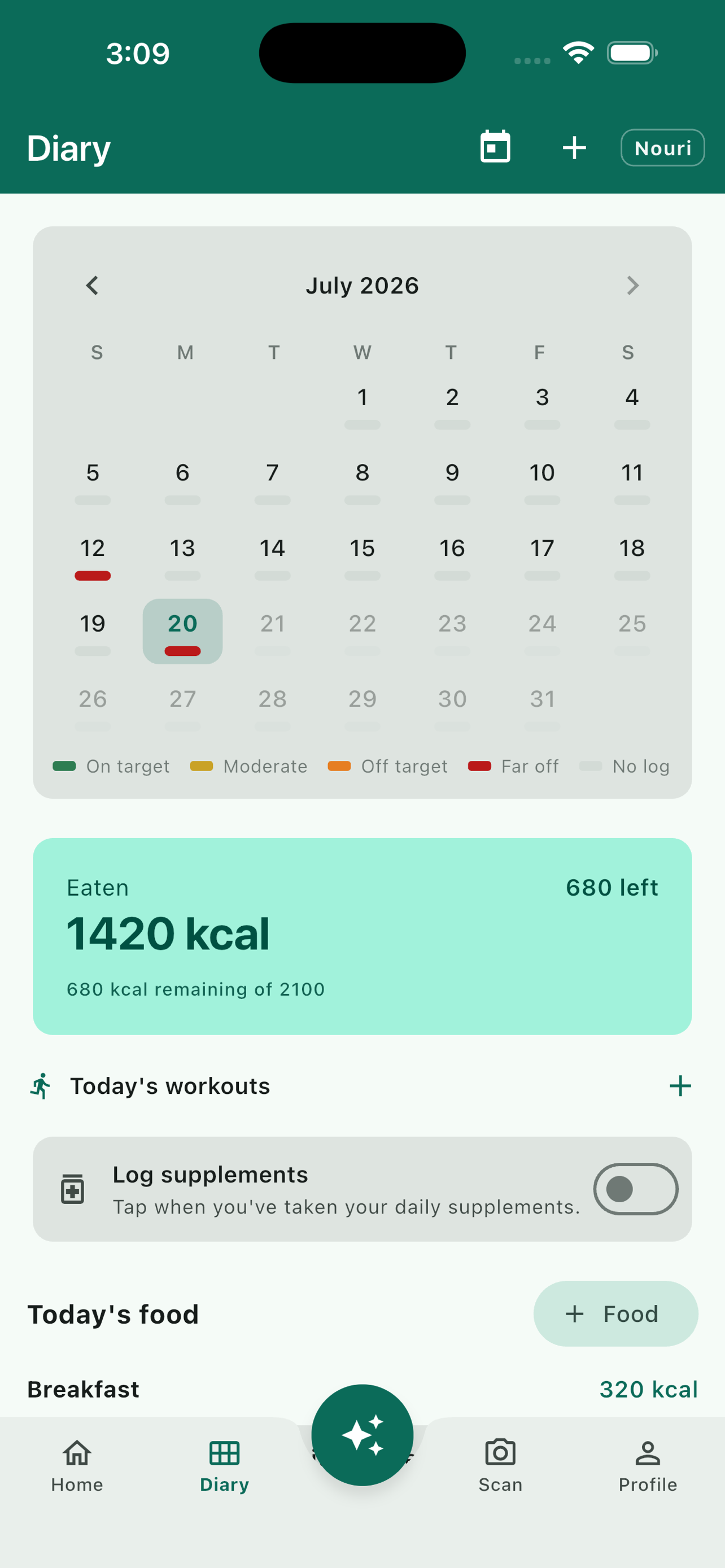 Nouri AI Calorie Counter Coach screenshot 4