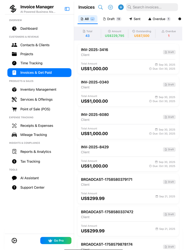 Invoice Manager Screenshot