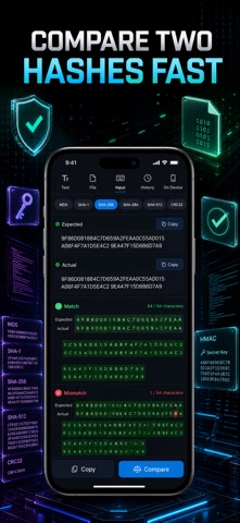 Calculadora Hash: MD5 SHA256 iPhone screenshot 8